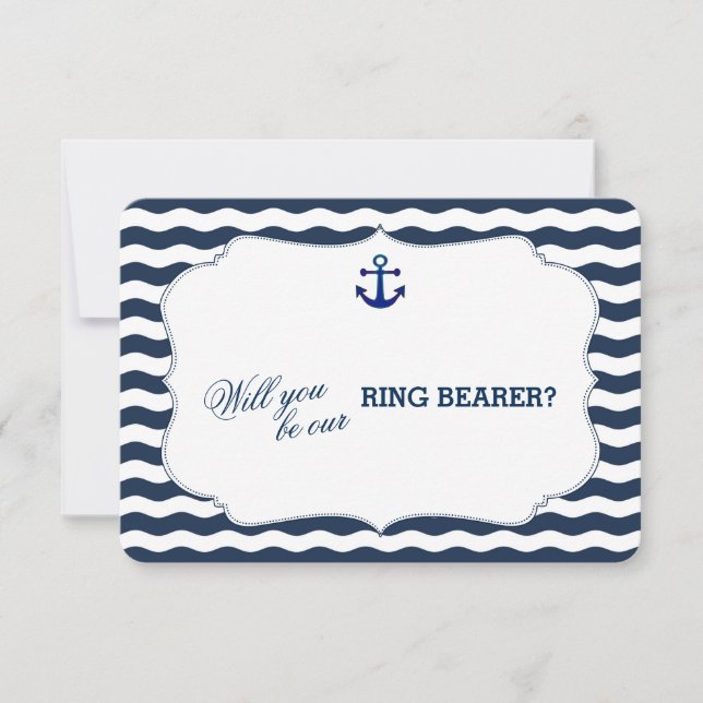 Invitation Chic Vagues Navy Marines PORTE-MONNEAU DE MONARIAG (Devant)