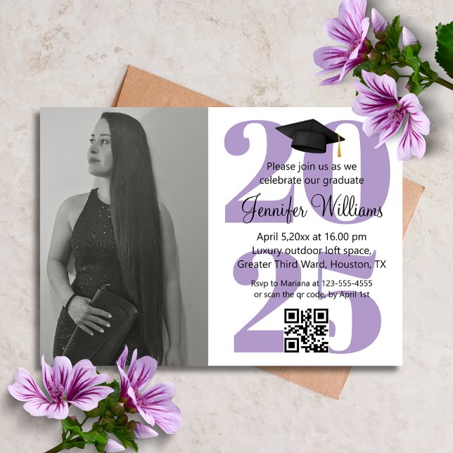 invitation chic violet pour la fête de remise des  (Créateur téléchargé)