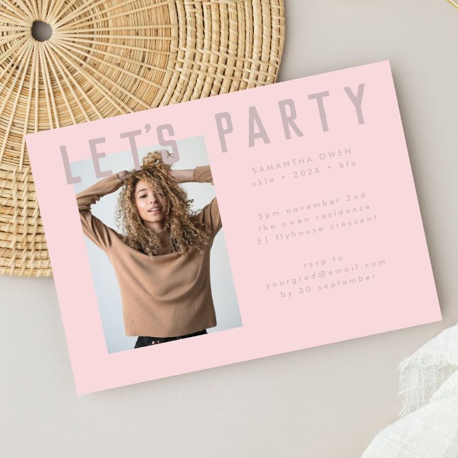 Invitation chic voguish chic chic mod photo fête (Créateur téléchargé)