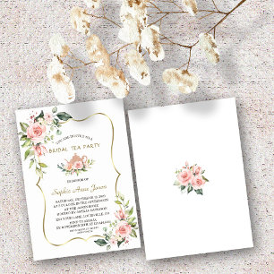 Invitation Chic Watercolor Blush Floral Gold Bridal Tea Party