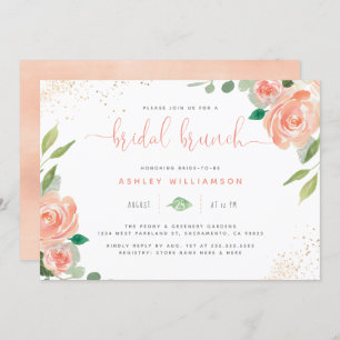 Invitation Chic Watercolor Peonies & Eucalyptus Bridal Brunch