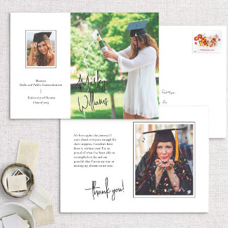 Invitation Chic White Signature Graduation Announcement