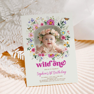 Invitation Chic Wild One Spring Fleur sauvage 1er anniversair