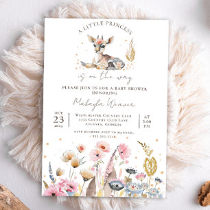 Invitation Chic Woodland Animaux Boho Tribal Girl Baby shower