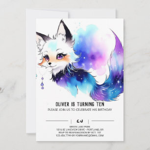 Invitation Chic Woodland Fox fête d'anniversaire