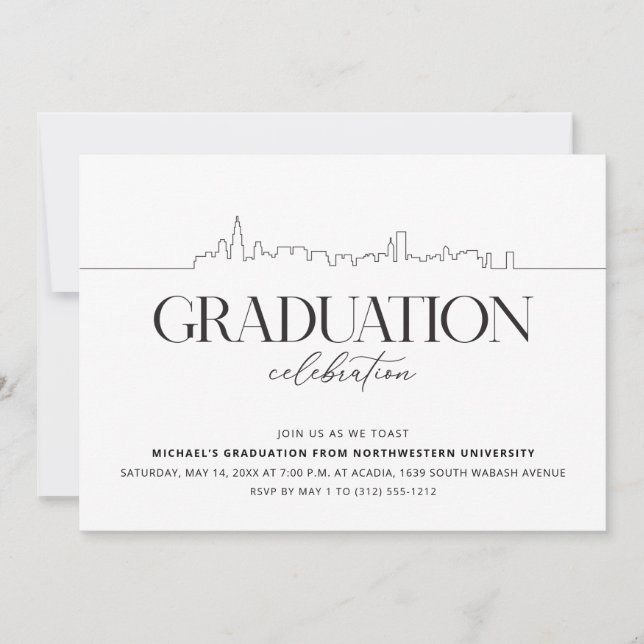 Invitation Chicago Graduation Party (Devant)
