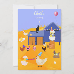 Invitation Chick Charlie Chicken anniversaire