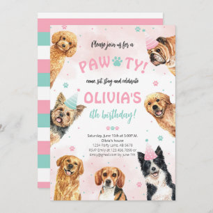 Invitation Chien Anniversaire Pawty
