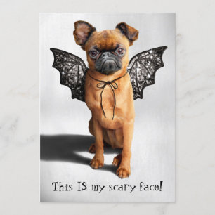 Invitation Chien avec ailes de chauve-souris