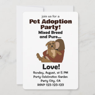 Invitation Chien bâtard Race mixte Amour pur Adoption d'anima