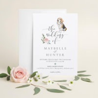 Chien Beagle aquarelle animal de compagnie & Rose 