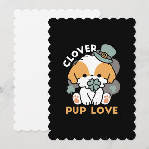 Invitation Chien Chanceux avec Trèfle – Cadeau de la Saint-Pa