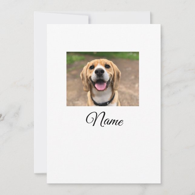 Invitation Chien chat photo ajouter le nom de l'animal de com (Devant)
