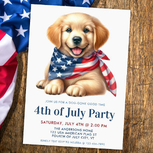 Invitation Chien Chien Chien Patriotique Golden Retriever 4 j