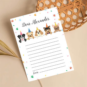 Invitation Chien Chiot Anniversaire heure Capsule Note Messag