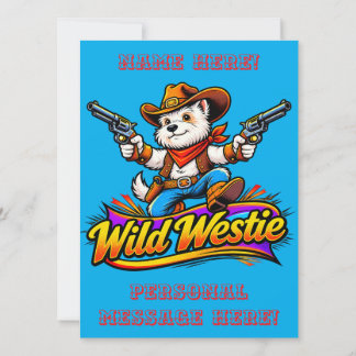 Invitation Chien Cowboy Westie Sauvage