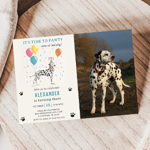 Invitation Chien dalmate Pawty Chiot Fête d'anniversaire Phot
