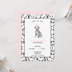 Invitation Chien Dalmatien Rose Venez Rester assis