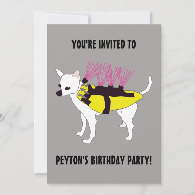 Invitation Chien dans la fête d'anniversaire de Coyote Vest B (Devant)