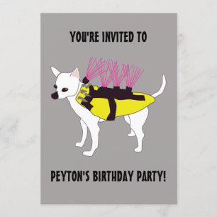 Invitation Chien dans la fête d'anniversaire de Coyote Vest B