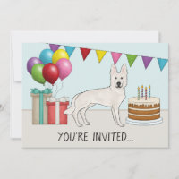 Chien de berger blanc suisse Anniversaire coloré