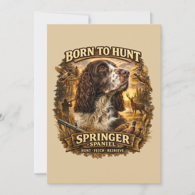 Invitation Chien de Chasse Springer Spaniel Anglais (Devant)