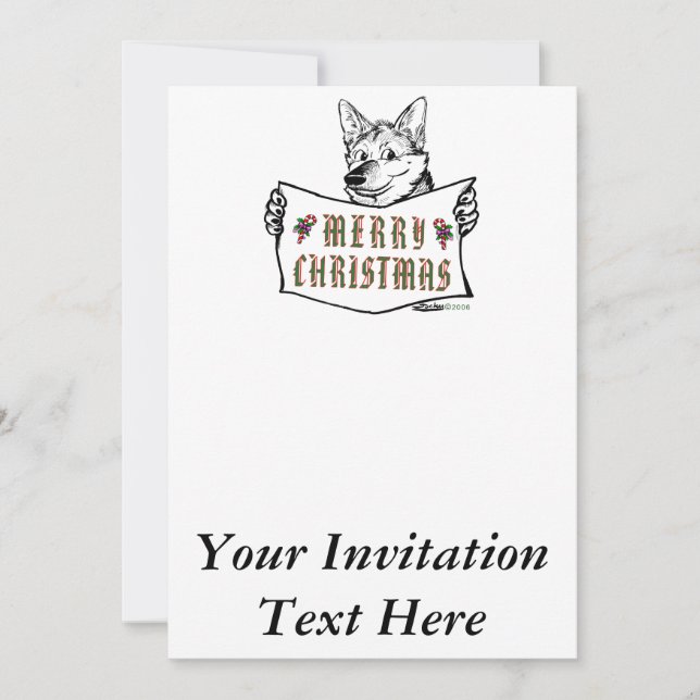 Invitation Chien de Noël : Joyeux Noël ! (Devant)