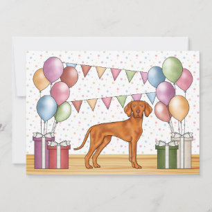 Invitation Chien de race hongrois Vizsla de dessin animé Anni