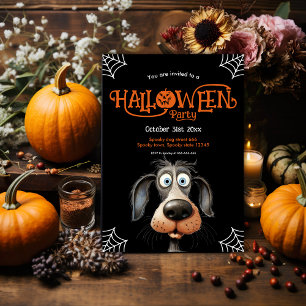 Invitation Chien effrayé fête d'Halloween