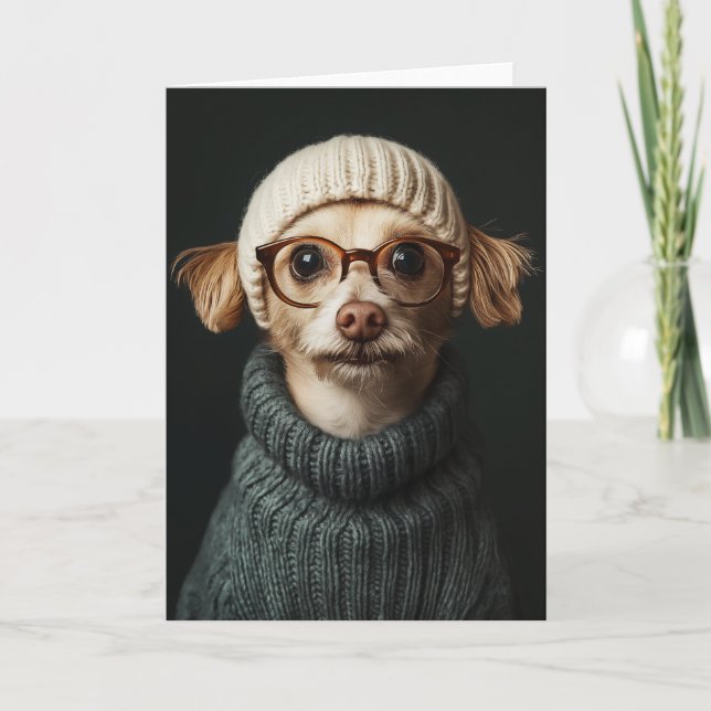 Invitation Chien élégant en tenue confortable (Devant)