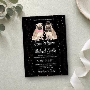 Invitation Chien mariage de Carlin noir