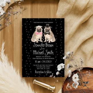Invitation Chien mariage de Carlin noir