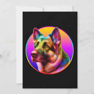 INVITATION CHIEN MIGNON ARC-EN-CIEL COLORÉ