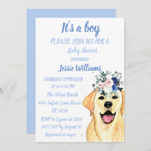 Invitation Chien mignon Chien chiot Labrador Fun Baby boy dou