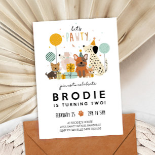 Invitation Chien Pawty Puppy Invitation Moderne