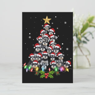 Invitation Chien Schnauzer de Noël Arbre Xmas Animal de compa