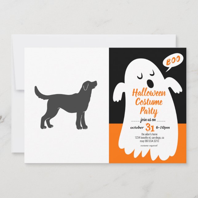 Invitation Chien silhouette debout - Choisir la couleur arriè (Devant)