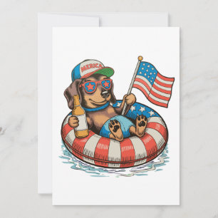 Invitation Chien Teckel Patriotique 250 Anniversaire 4 Juille