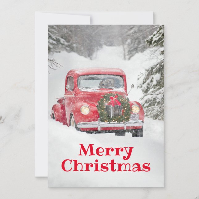 Invitation Chiens dans un camion (Devant)