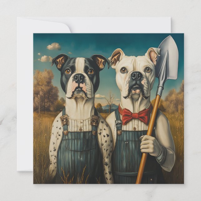 Invitation Chiens de ferme Americana Portrait (Devant)