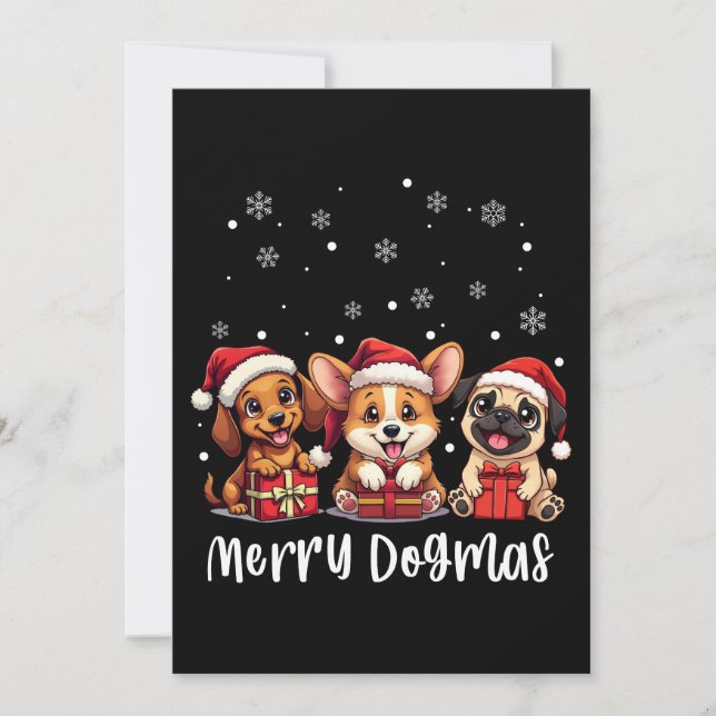 Invitation Chiens de Noël Chiens de Noël Joyeux Dogmas (Devant)