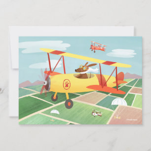 Invitation Chiens de pilote d'avion do-it-yourself blancs