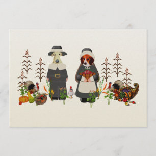 Invitation Chiens de thanksgiving