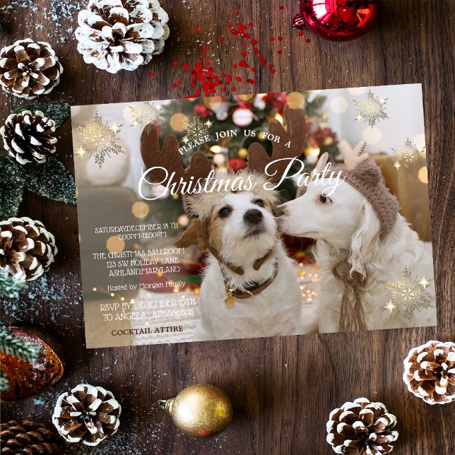 Invitation Chiens de vacances en amour Fête de Noël (Créateur téléchargé)