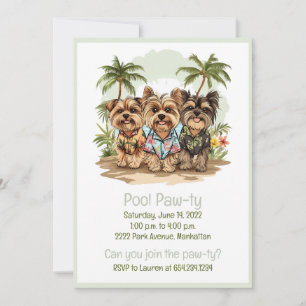 Invitation Chiens de Yorkshire Terrier Chemises hawaïennes