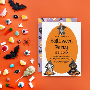 Invitation Chiens d'Halloween mignons