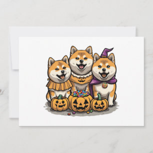Invitation Chiens d'Halloween Shiba Inu