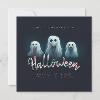 Invitation Chiens fantômes Costume d'Halloween Fête des anima