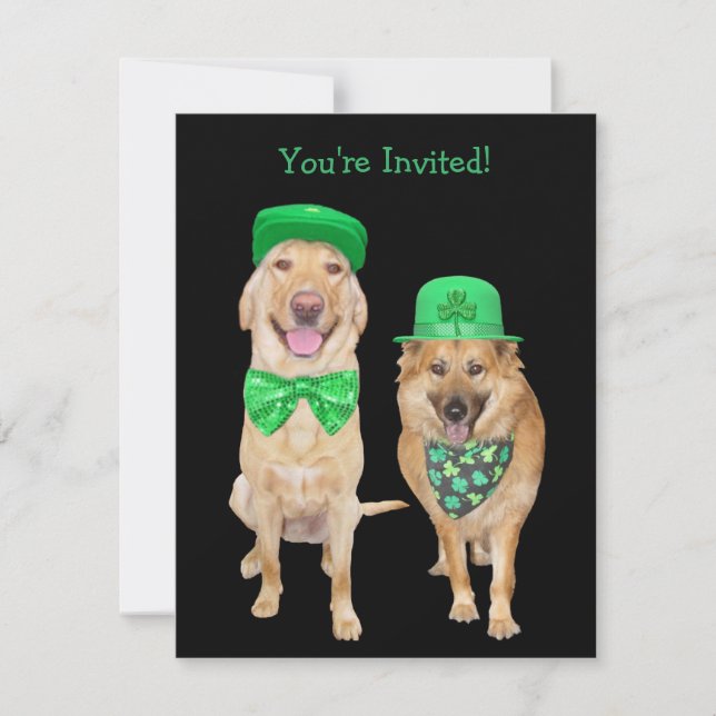 Invitation Chiens irlandais de la Saint-Patrick, la fête de l (Devant)