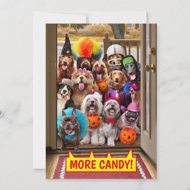 Invitation Chiens qui font Trick-or-Treat (Devant)